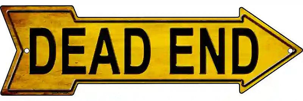 Dead End Metal Arrow Sign