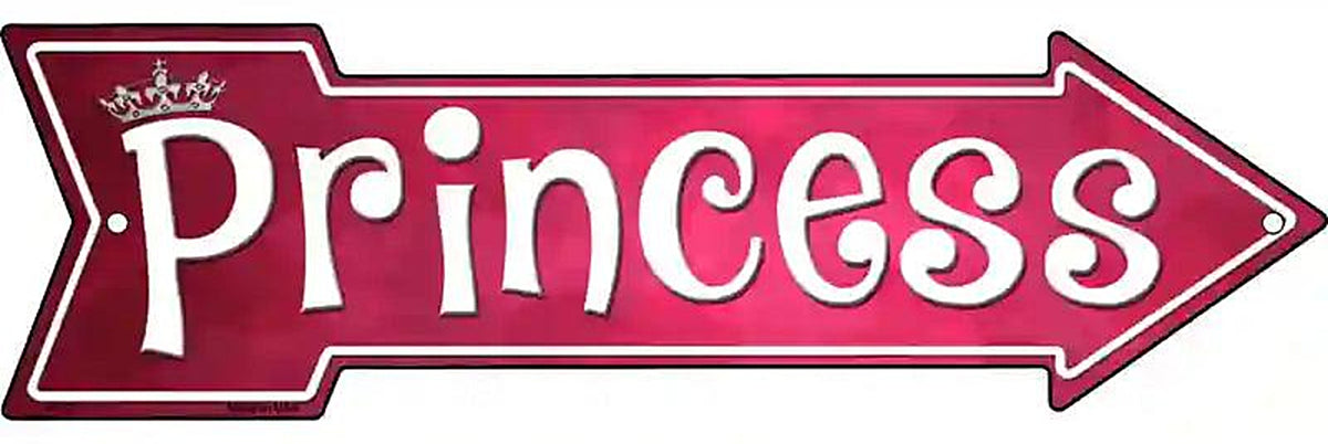 Princess Metal Arrow Sign