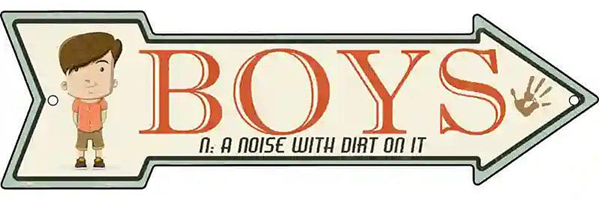 Boys Metal Arrow Sign