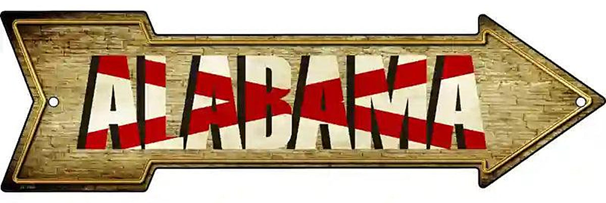 Alabama Metal Arrow Sign