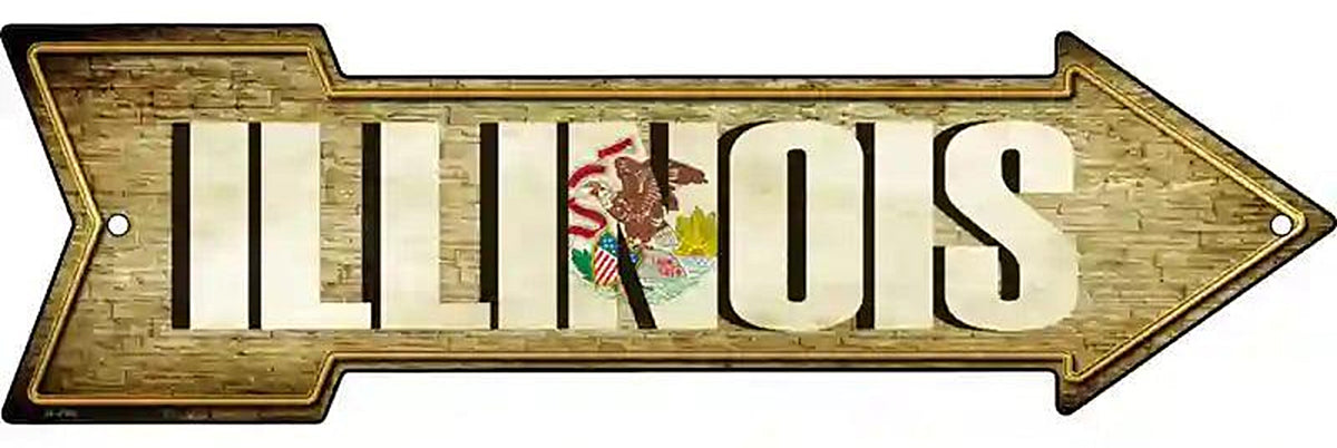 Illinois Metal Arrow Sign