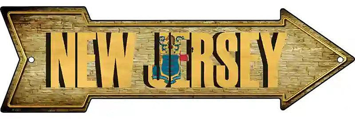 New Jersey Metal Arrow Sign