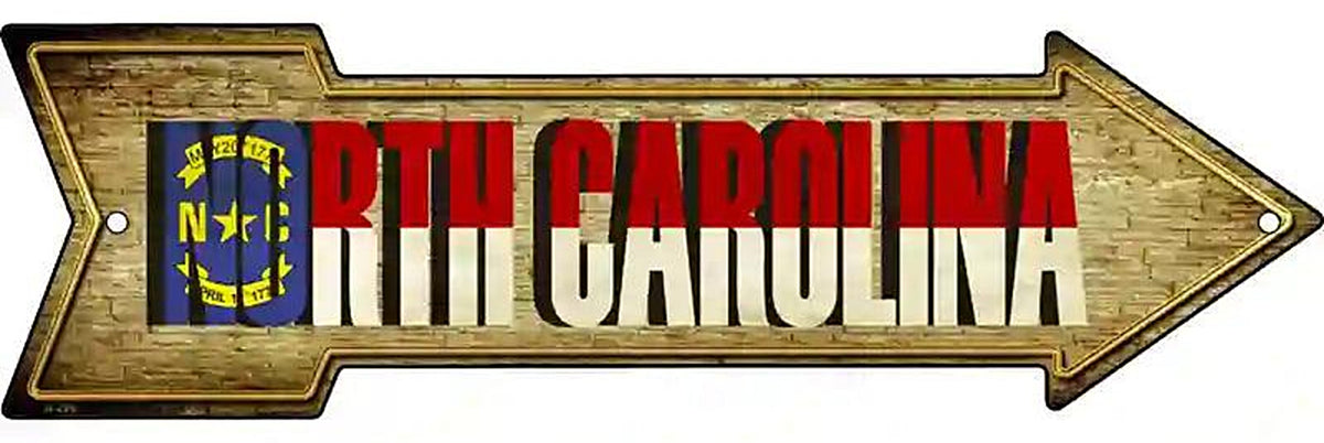 North Carolina Metal Arrow Sign