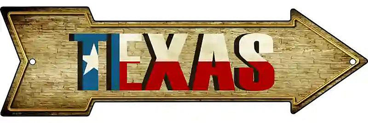Texas Metal Arrow Sign