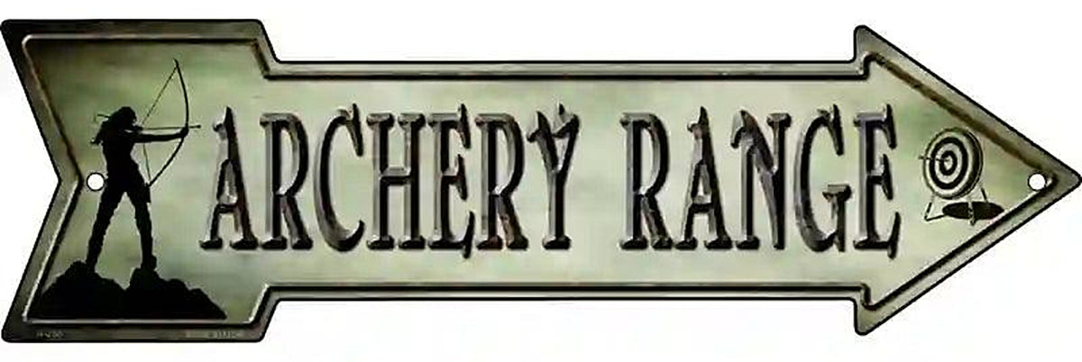 Archery Range Metal Arrow Sign