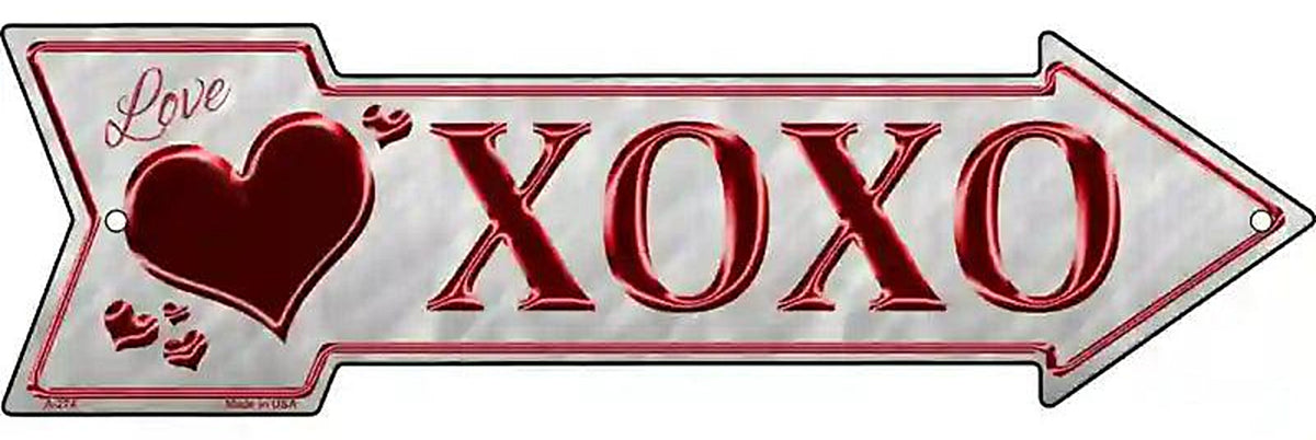 XOXO Metal Arrow Sign