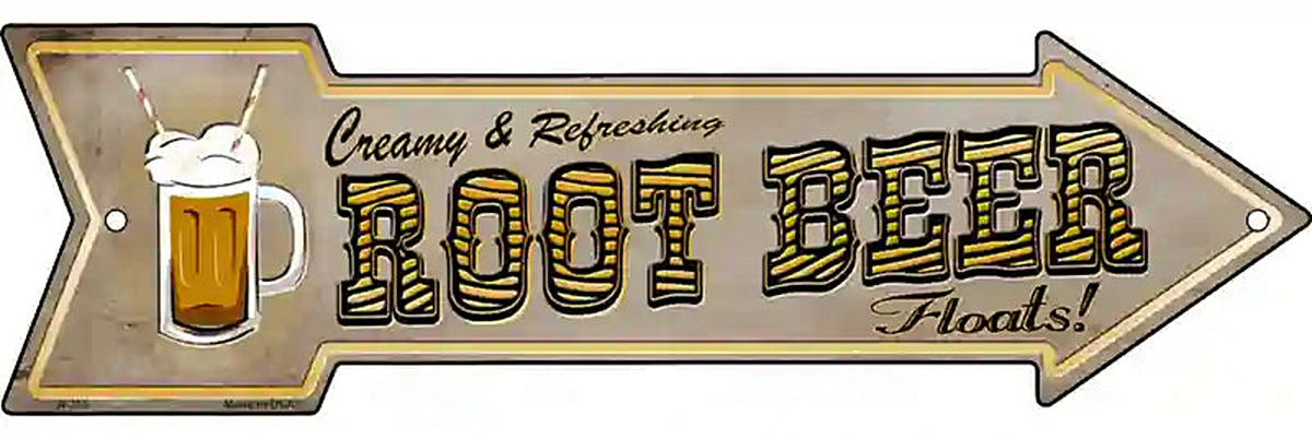 Root Beer Metal Arrow Sign