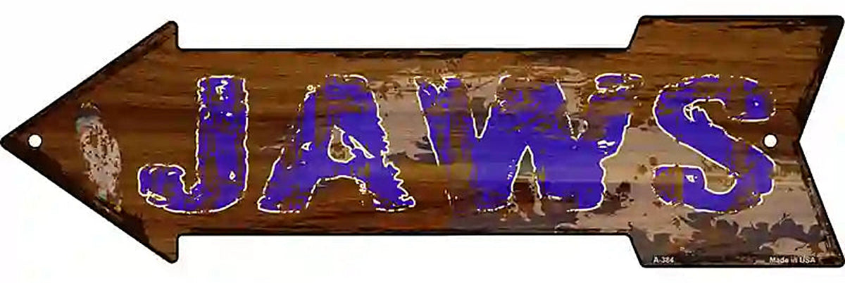 Jaws Metal Arrow Sign