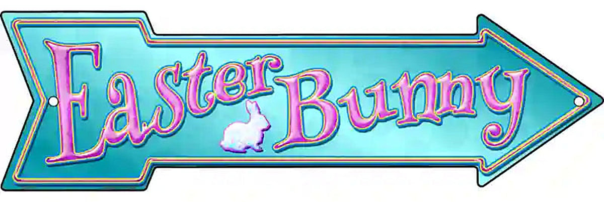 Easter Bunny Metal Arrow Sign