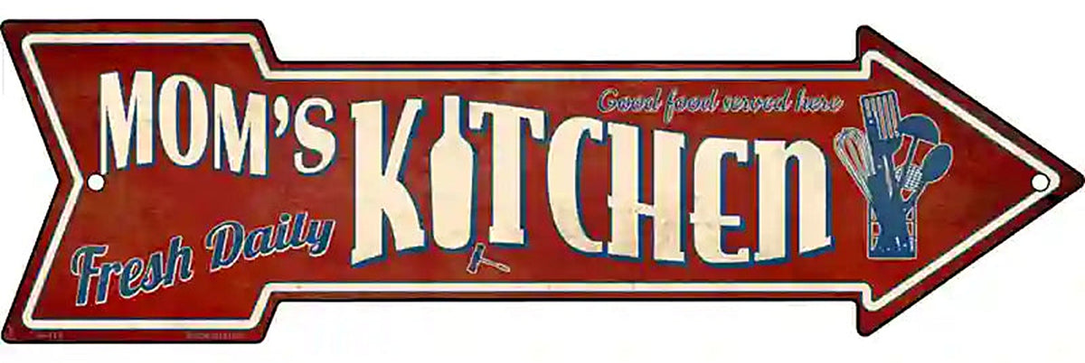 Moms Kitchen Metal Arrow Sign