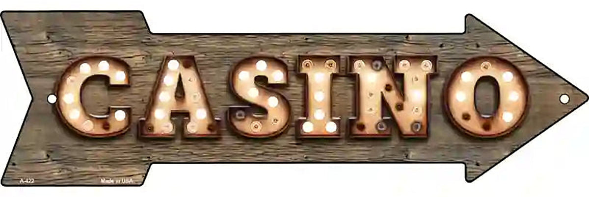 Casino Bulb Letters Metal Arrow Sign