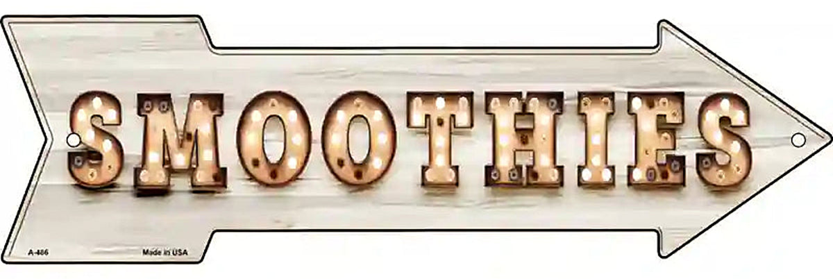 Smoothies Bulb Letters Metal Arrow Sign