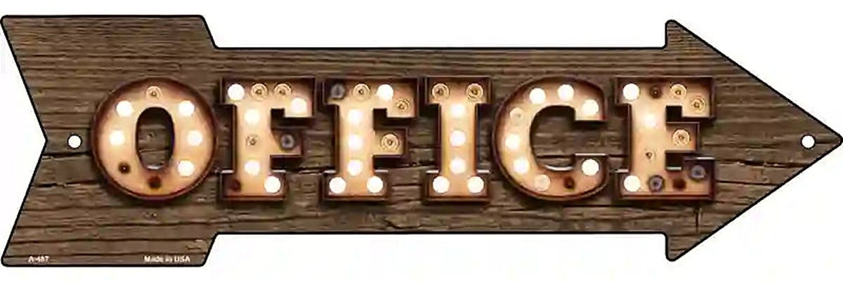 Office Bulb Letters Metal Arrow Sign