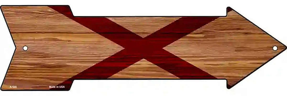 Alabama State Flag Metal Arrow Sign