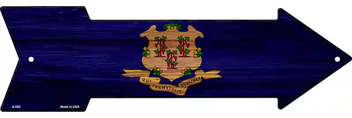 Connecticut State Flag Metal Arrow Sign