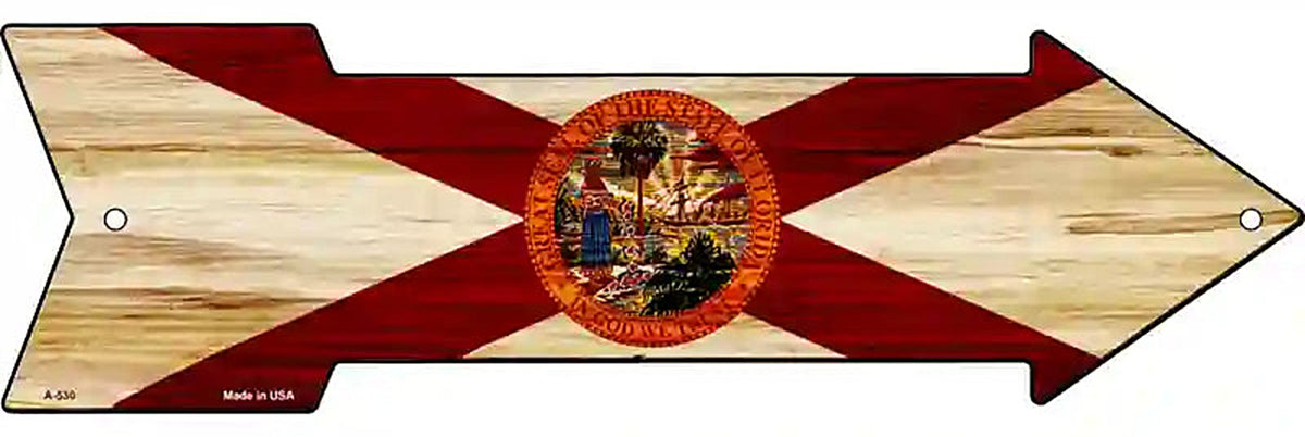 Florida State Flag Metal Arrow Sign