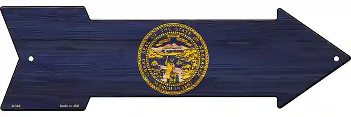Nebraska State Flag Metal Arrow Sign