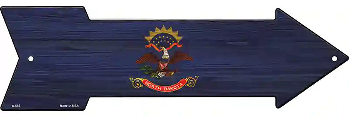 North Dakota State Flag Metal Arrow Sign