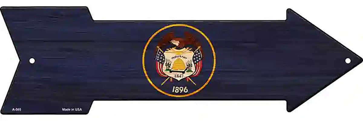 Utah State Flag Metal Arrow Sign