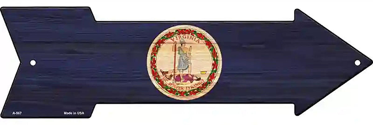 Virginia State Flag Metal Arrow Sign