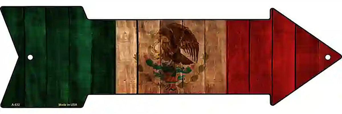 Mexico Flag Metal Arrow Sign