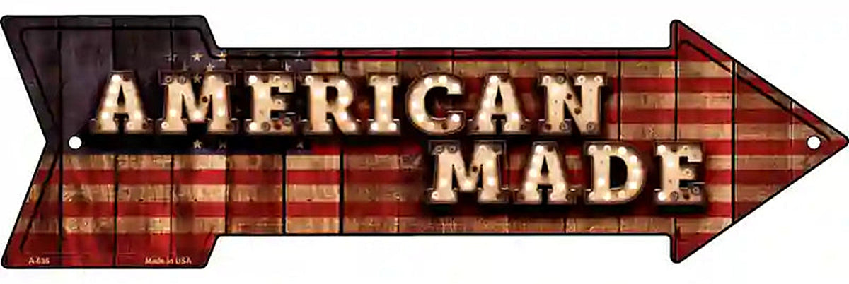American Made Bulb Letters Metal Arrow Sign