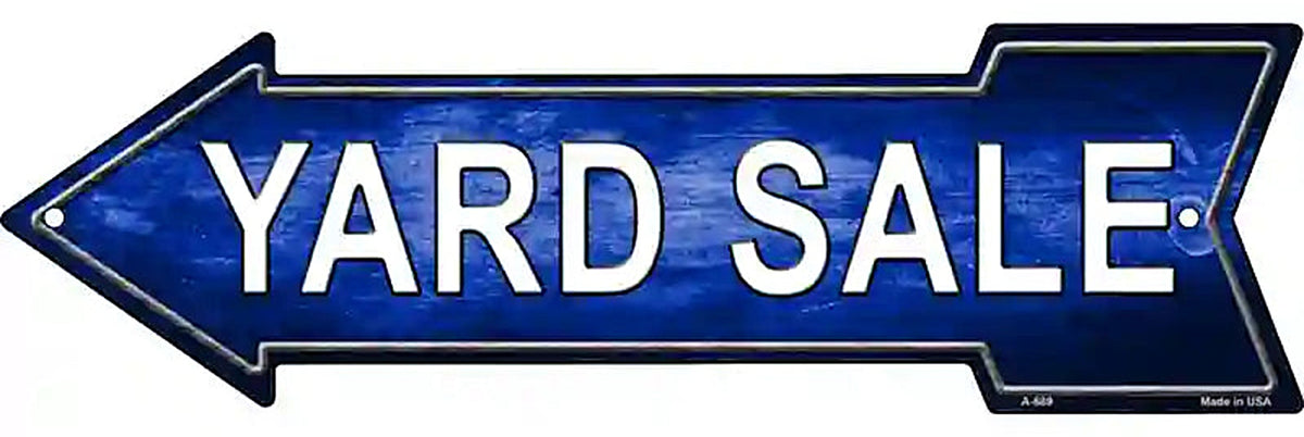 Yard Sale Left Metal Arrow Sign