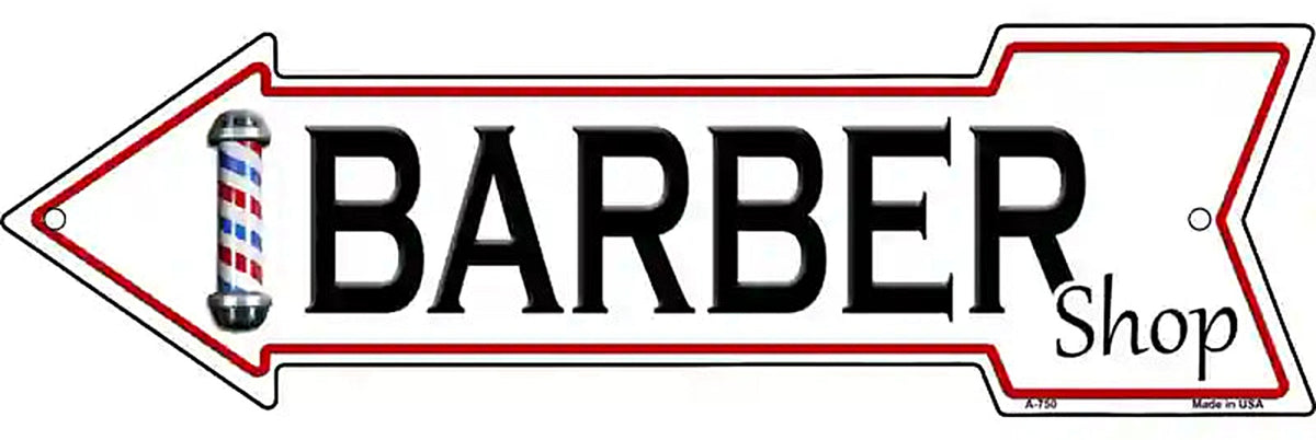 Barber Shop Metal Arrow Sign