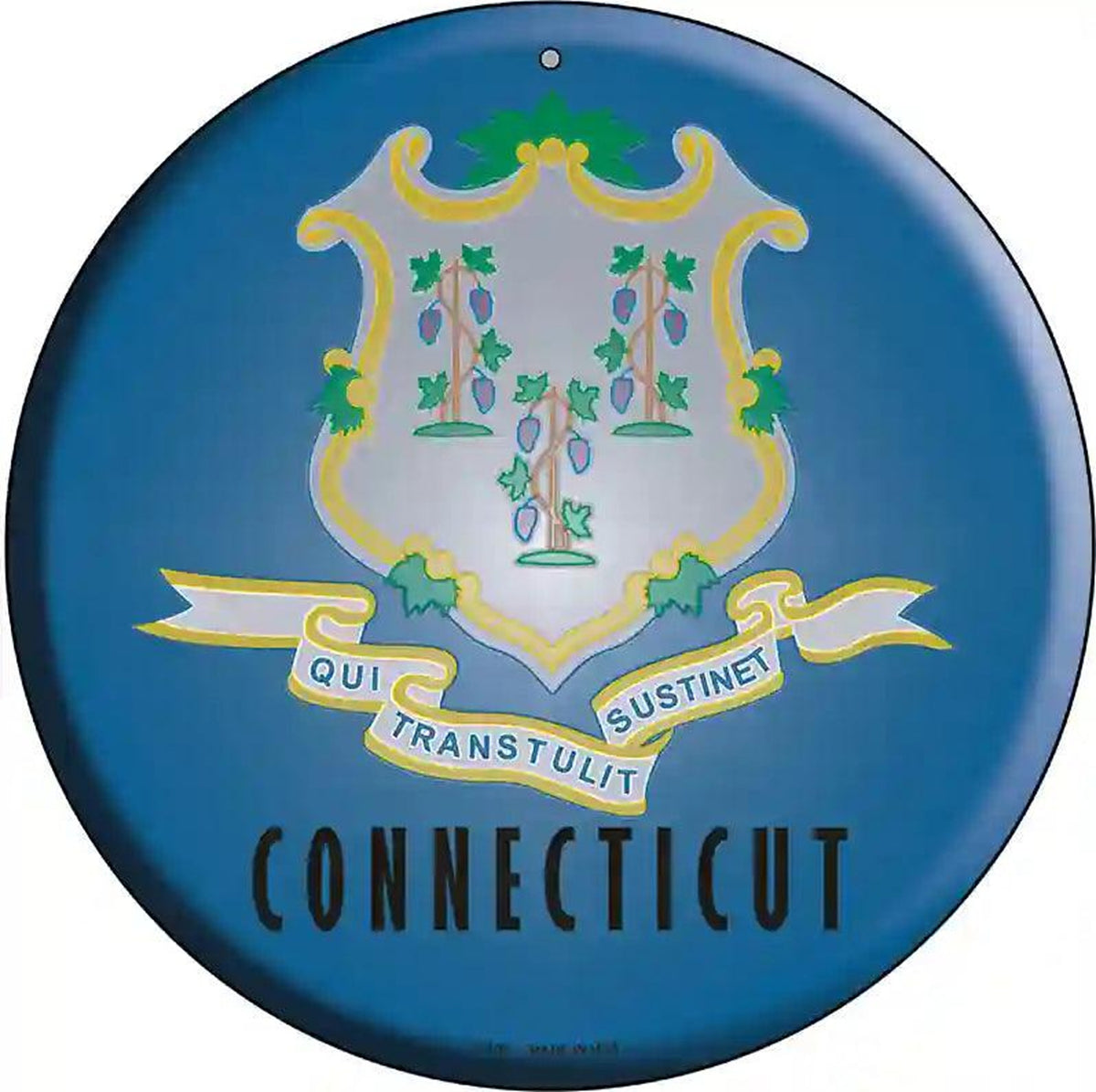 Connecticut State Flag Metal Circular Sign