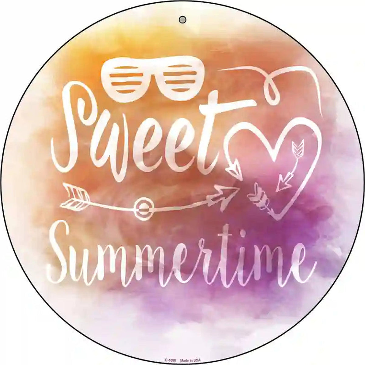Sweet Summertime Novelty Metal Circle Sign