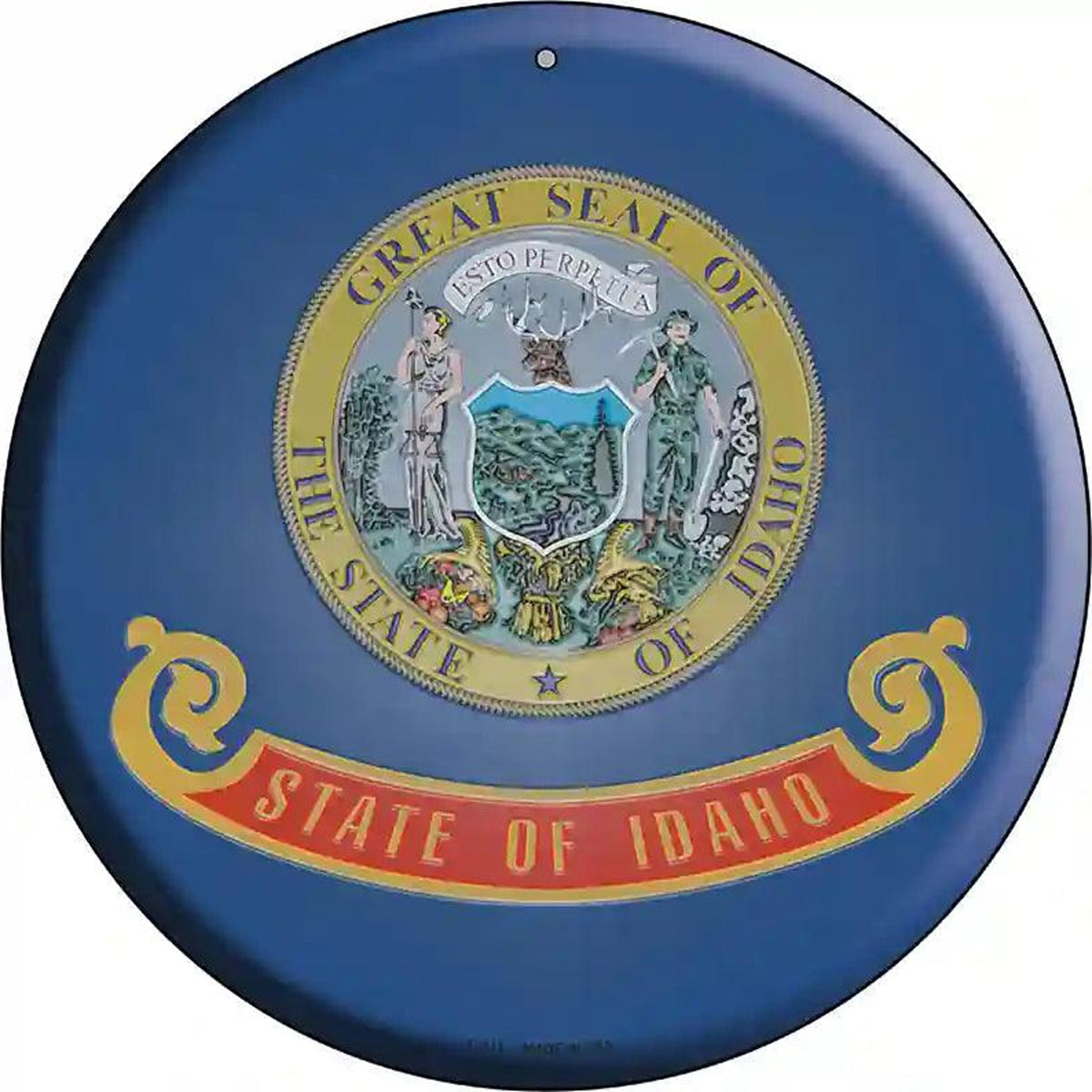 Idaho State Flag Metal Circular Sign