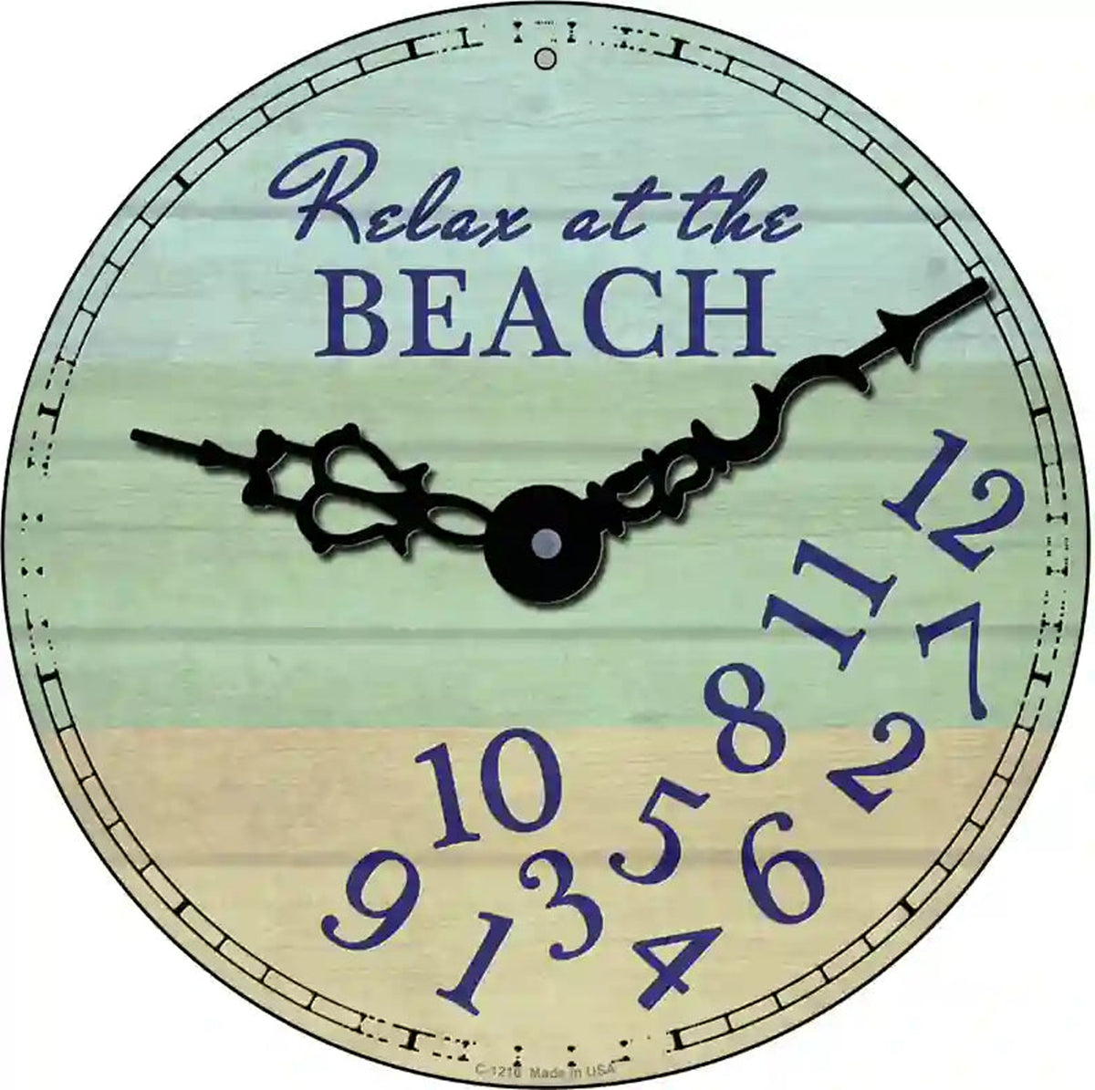 Relax At The Beach Novelty Metal Circular Sign