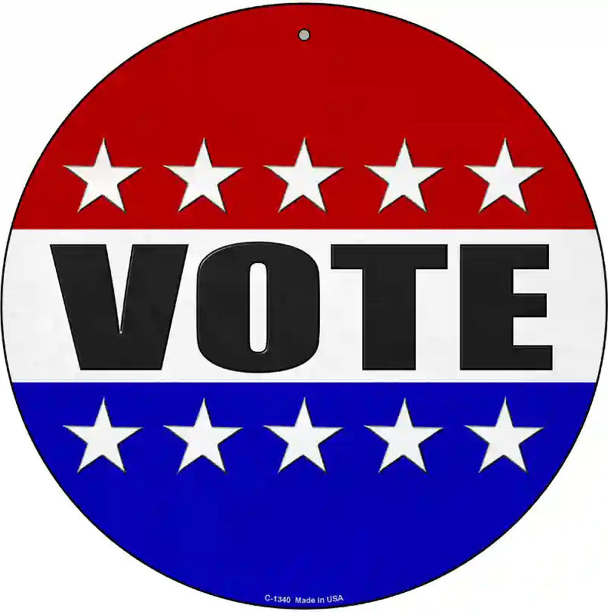 Vote Novelty Metal Circle
