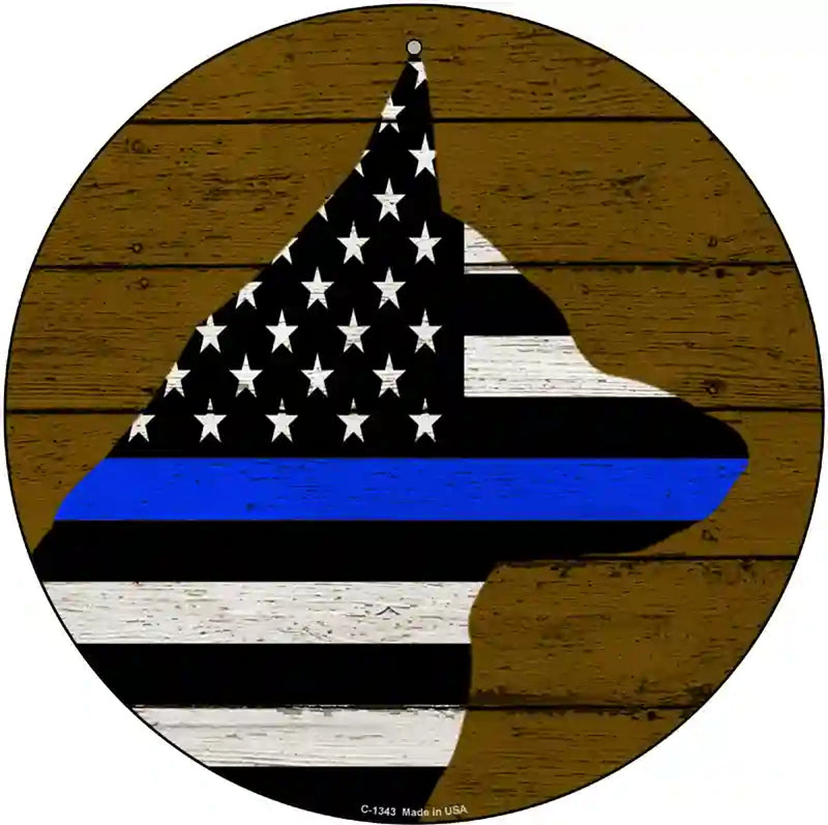 K9 Blue Line Novelty Metal Circular Sign