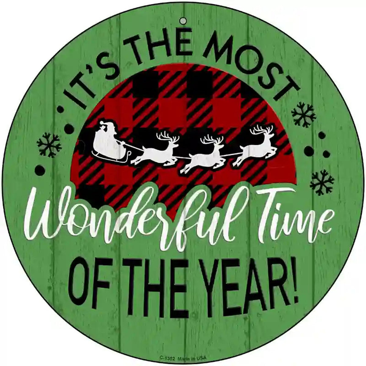 Most Wonderful Time Novelty Metal Circular Sign