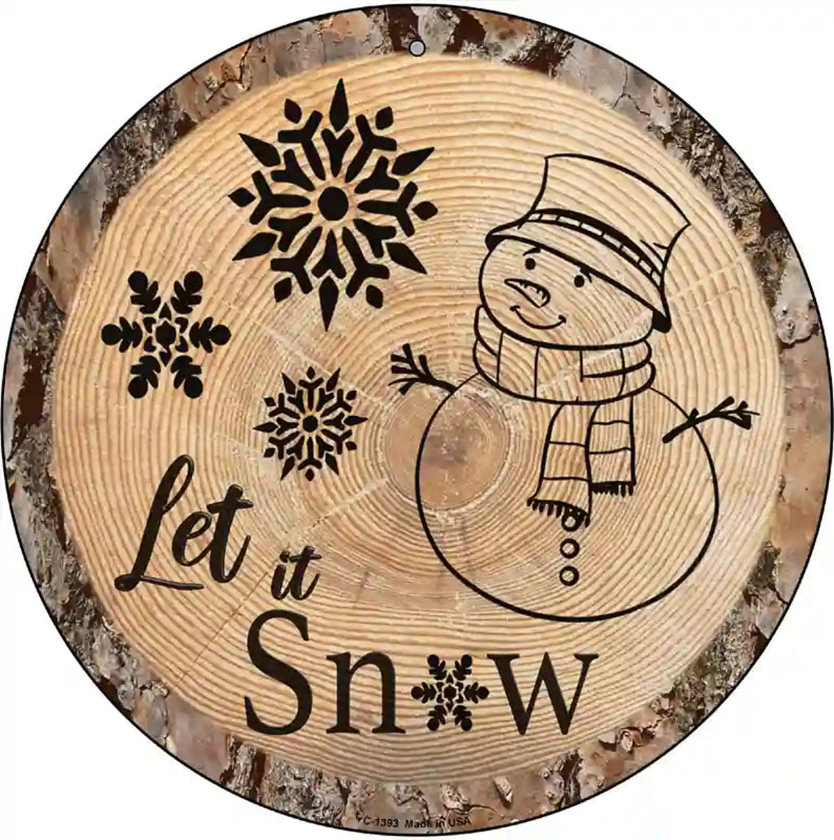Let it Snow Novelty Metal Circular Sign