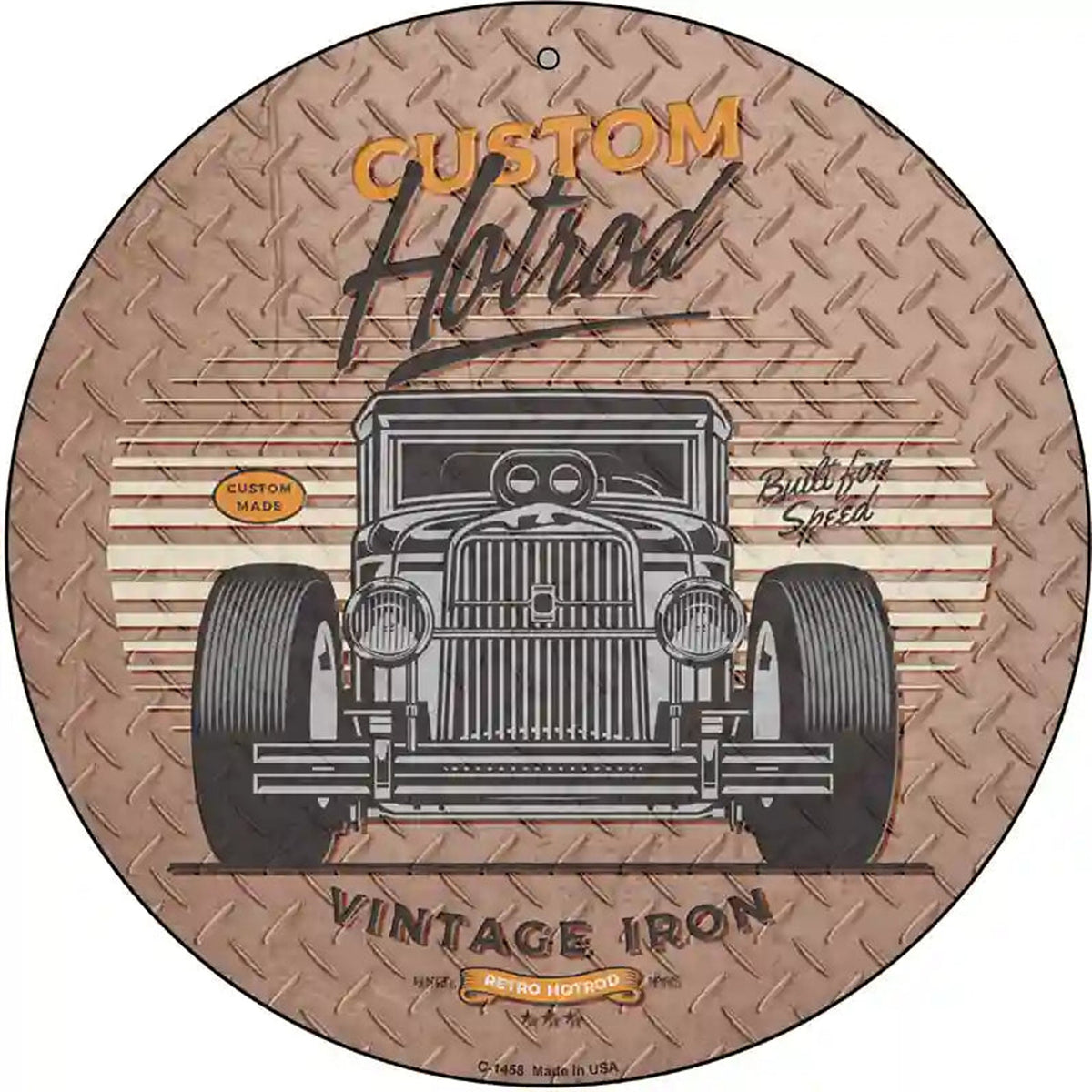 Built For Speed Hotrod Novelty Metal Circular Sign