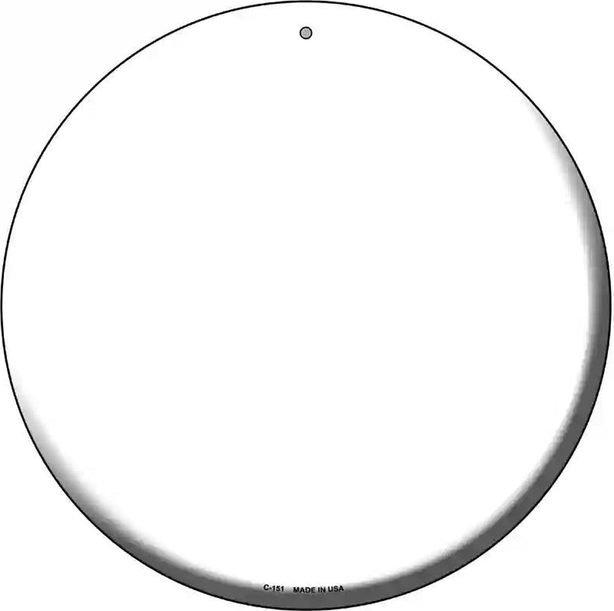 White Novelty Metal Circular Sign