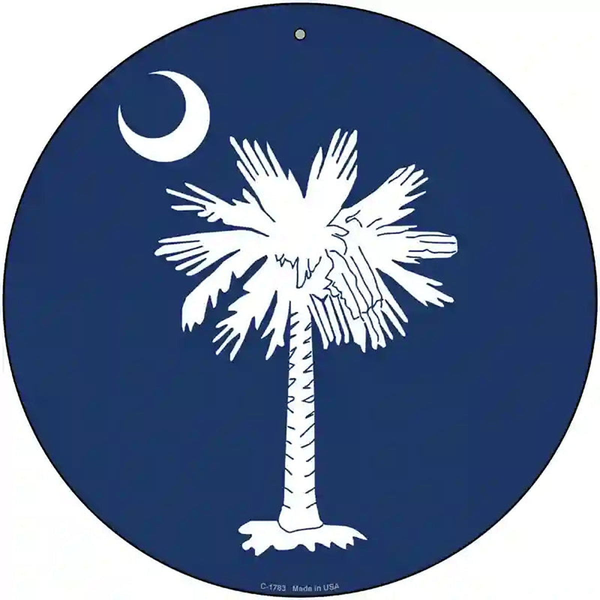 South Carolina Flag Novelty Metal Circle Sign