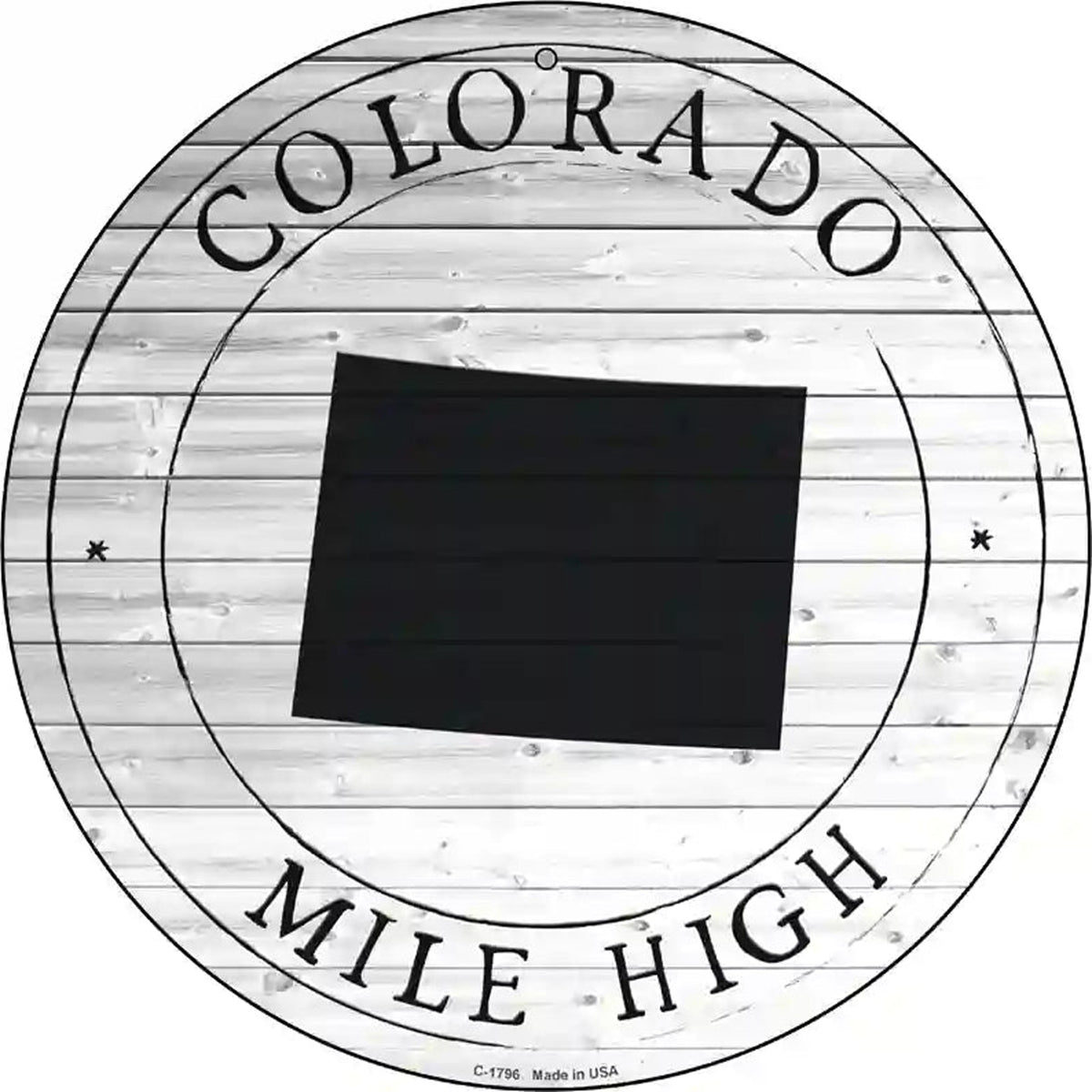 Colorado Mile High Novelty Metal Circle Sign