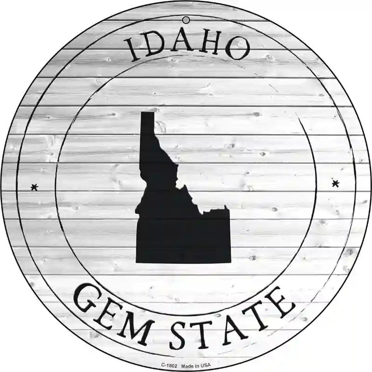 Idaho Gem State Novelty Metal Circle Sign