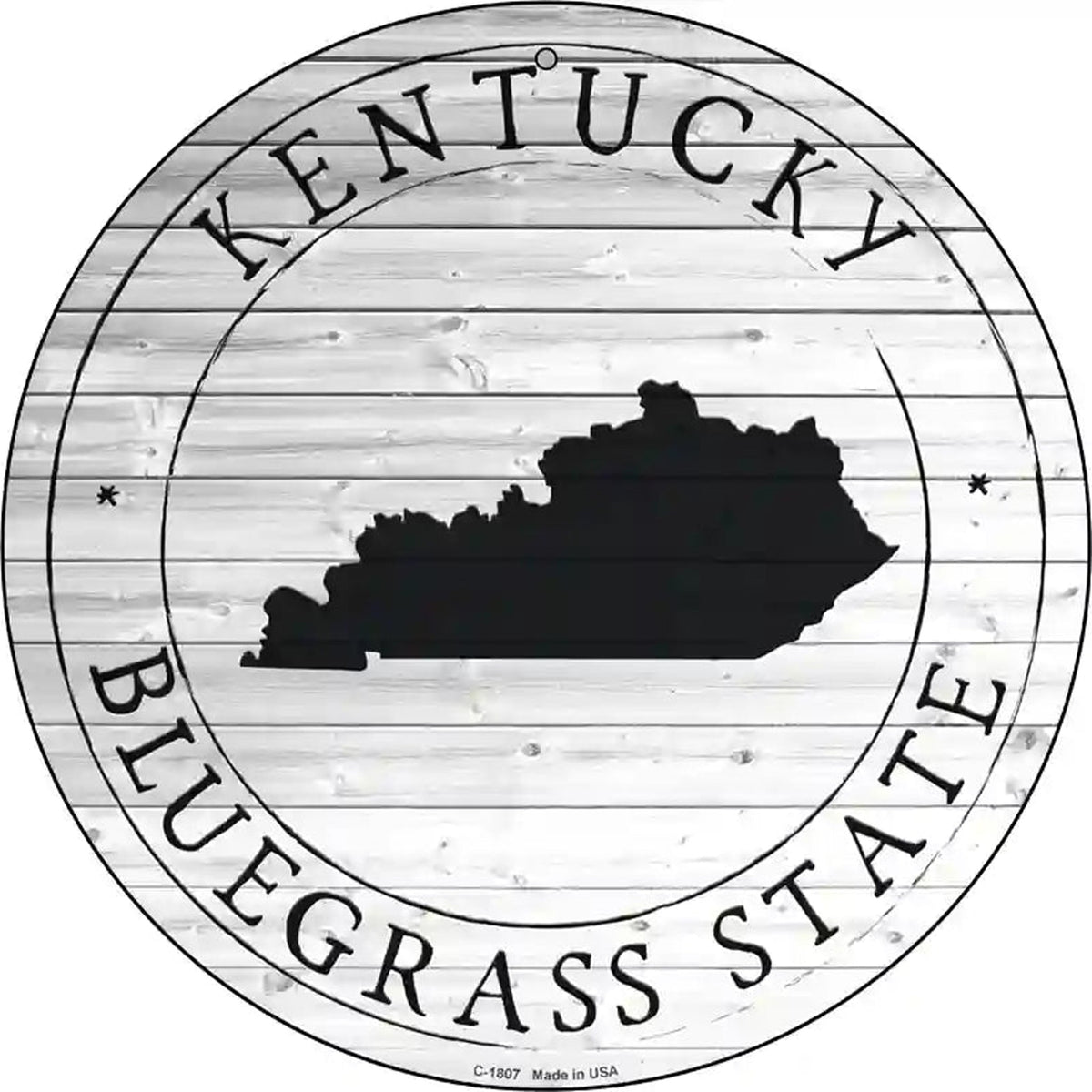 Kentucky Bluegrass State Novelty Metal Circle Sign