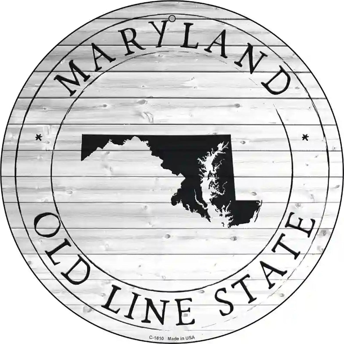 Maryland Old Line State Novelty Metal Circle Sign