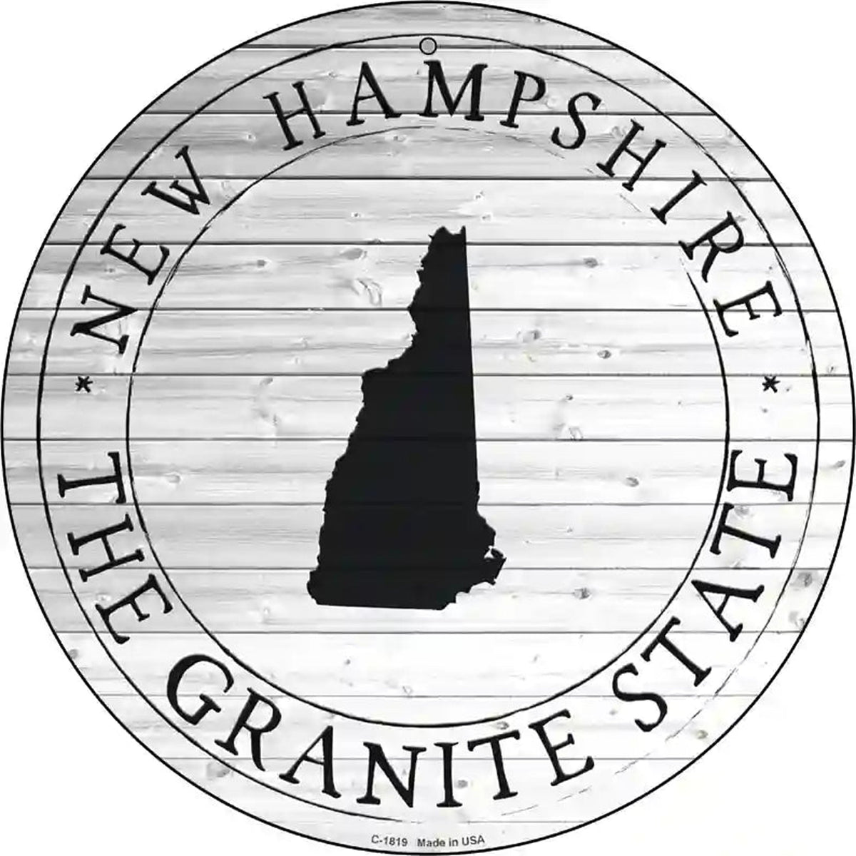 New Hampshire Granite State Novelty Metal Circle Sign