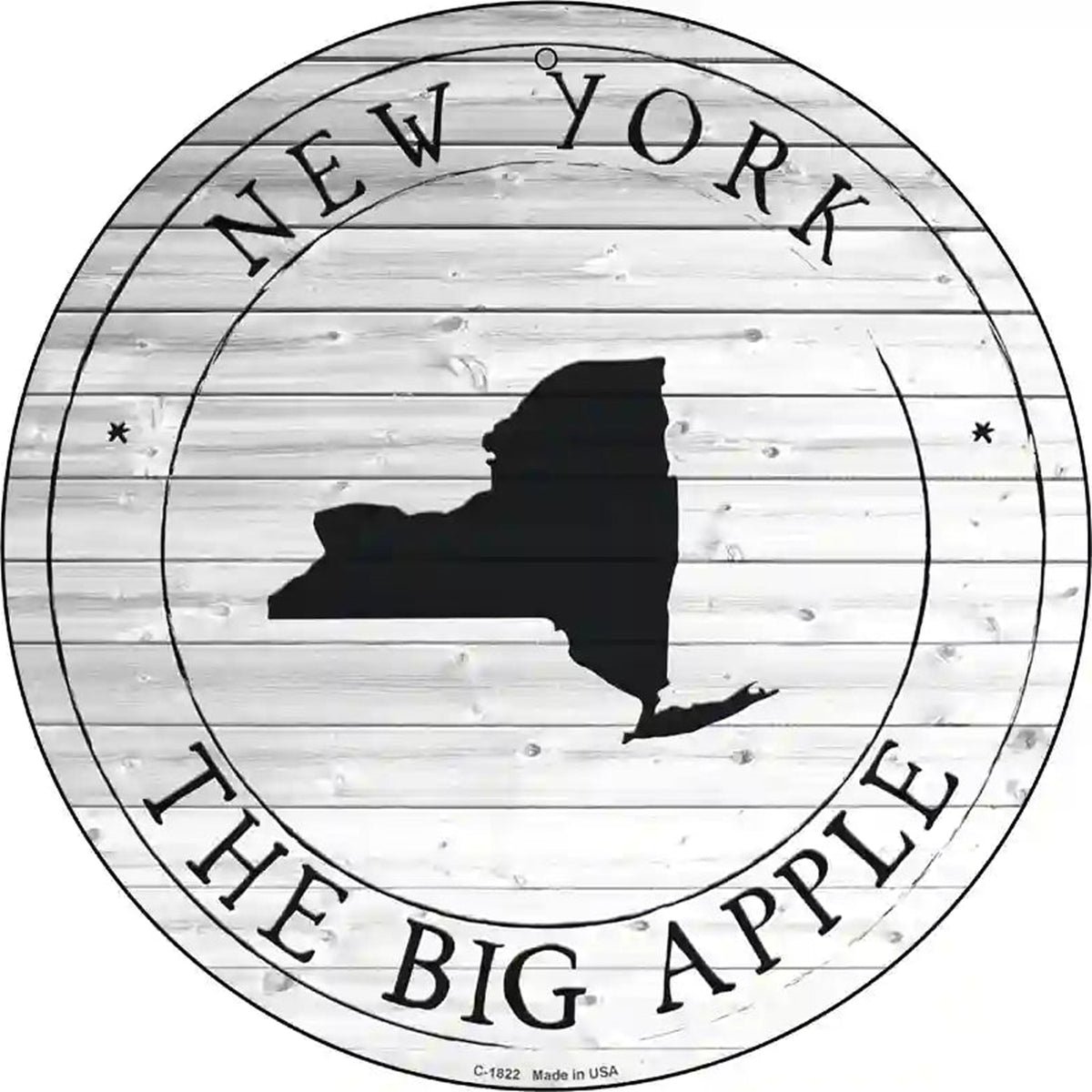 New York Big Apple Novelty Metal Circle Sign