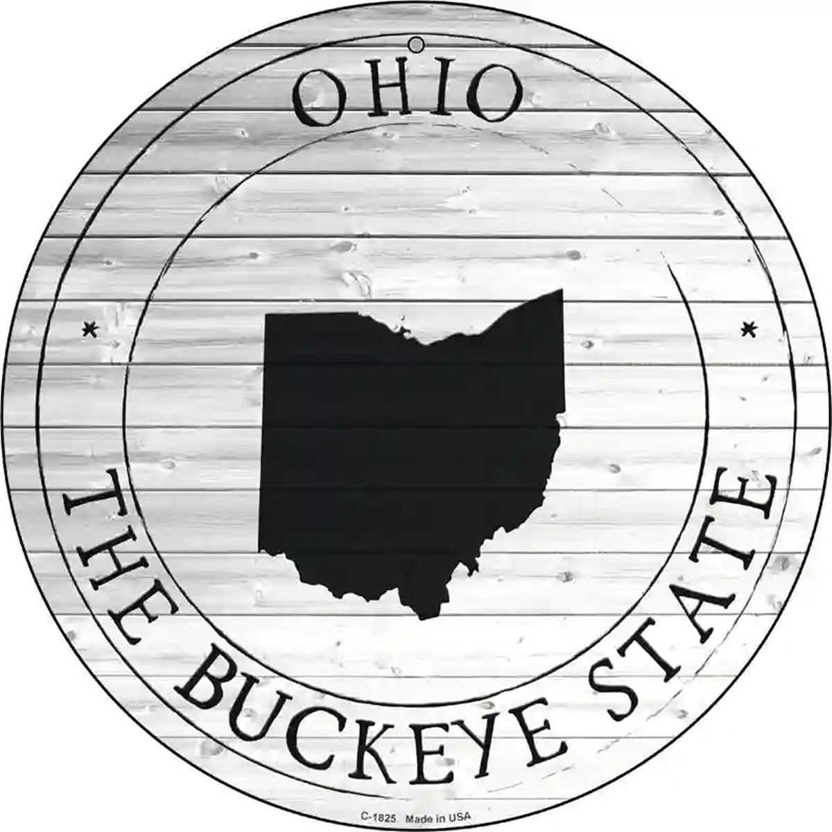 Ohio Buckeye State Novelty Metal Circle Sign