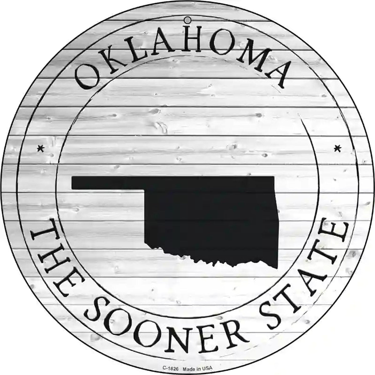 Oklahoma Sooner State Novelty Metal Circle Sign