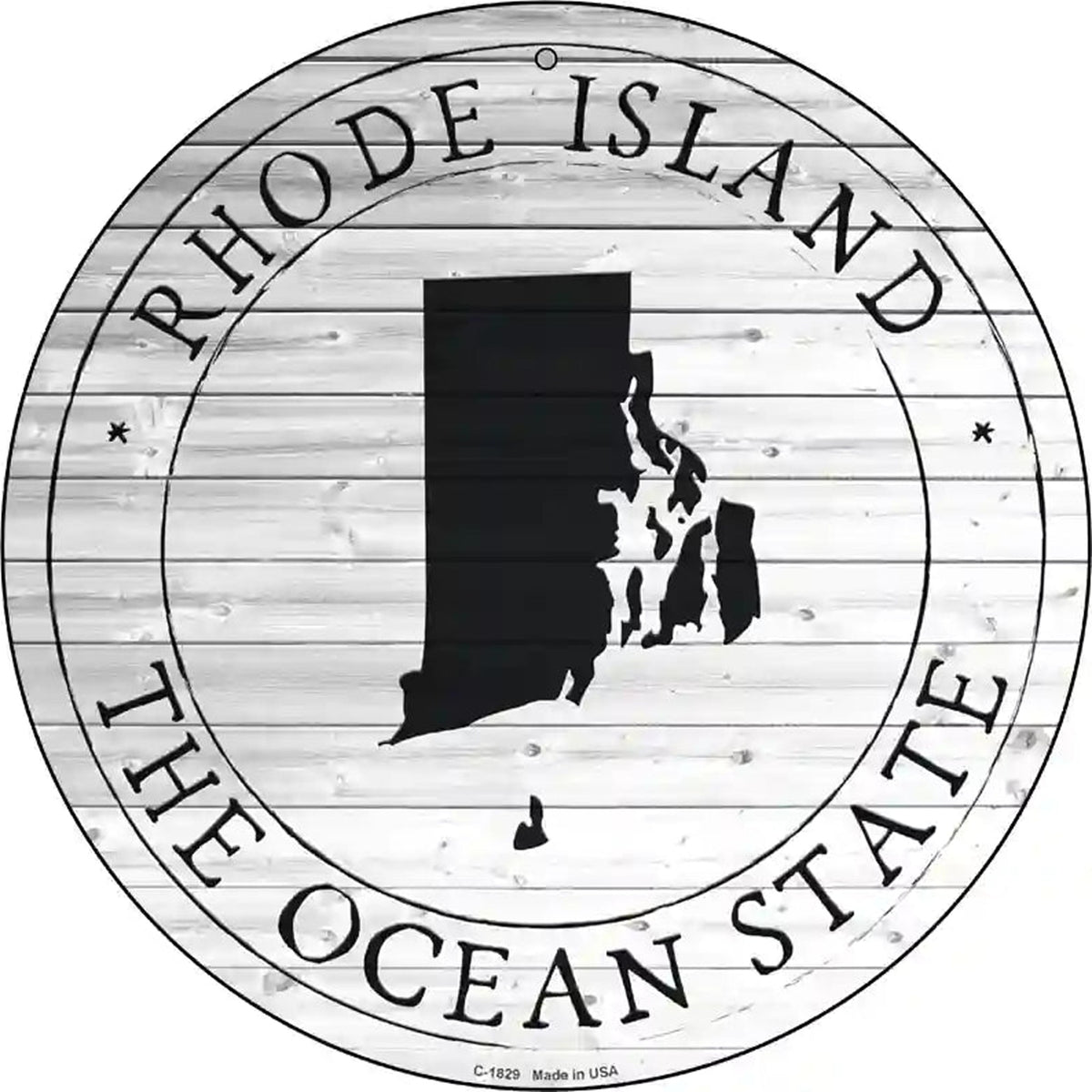 Rhode Island Ocean State Novelty Metal Circle Sign