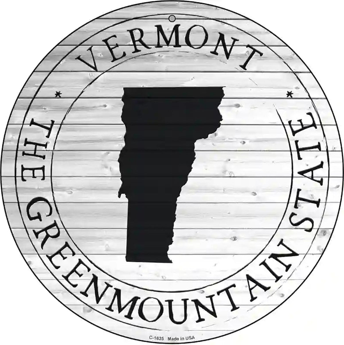 Vermont Green Mountain State Novelty Metal Circle Sign