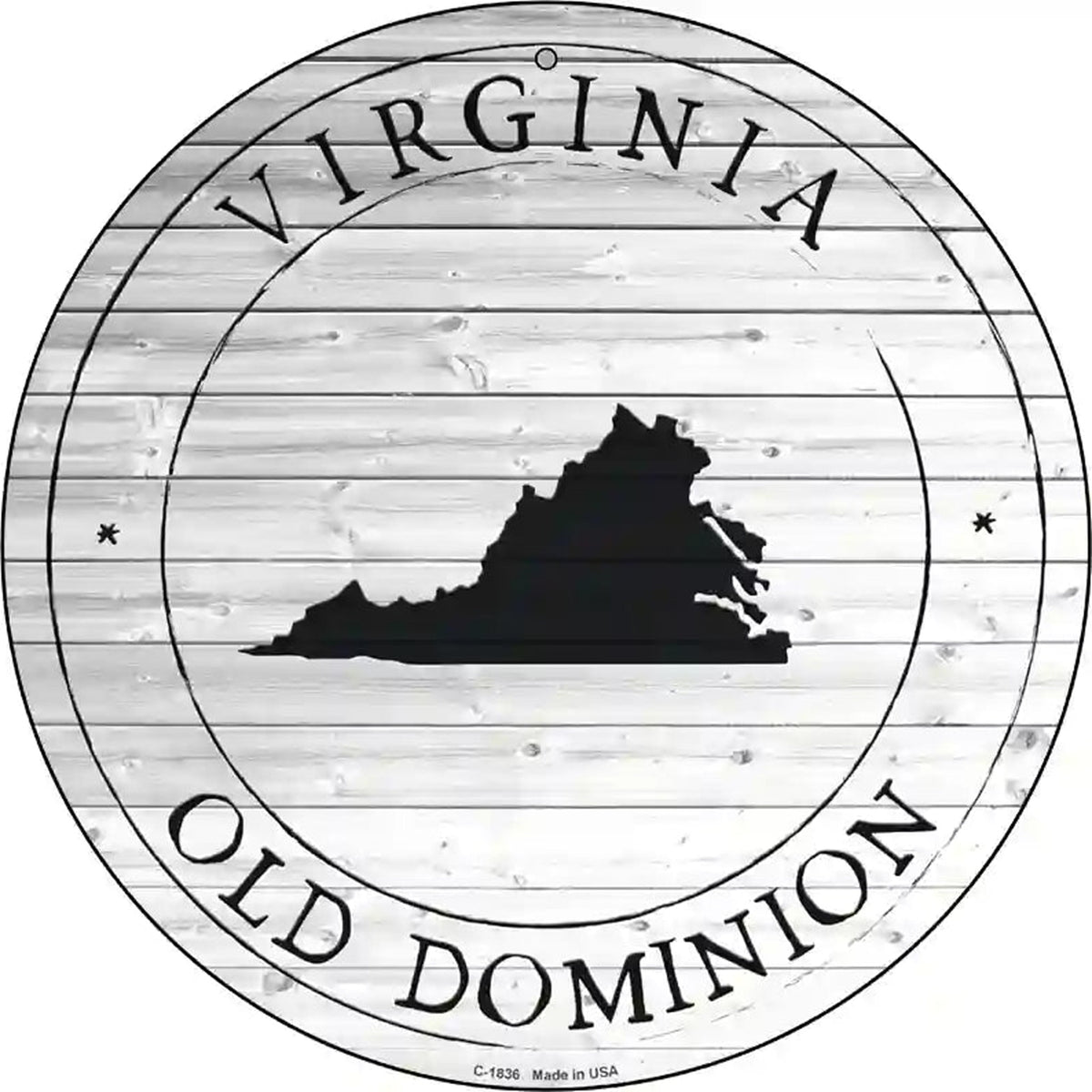 Virginia Old Dominion Novelty Metal Circle Sign